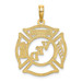 14K Yellow Gold VFD Member Fire Department Shield Charm Pendant - (A90-848)