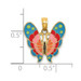 14K Yellow Gold With Multi-color Enamel Butterfly Charm Pendant - (A91-347)