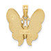 14K Yellow Gold With Multi-color Enamel Butterfly Charm Pendant - (A91-347)