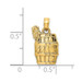 14K Yellow Gold 2-D Wine Barrel With Grapes Charm Pendant - (A92-410) 14K Yellow Gold 2-D Wine Barrel With Grapes Charm Pendant - (A92-410)