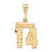 14k Yellow Gold Small Diamond-cut Number 14 Charm - (A98-304)