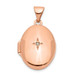 14K Rose Gold 17mm Diamond Locket - (A99-206) 14K Rose Gold 17mm Diamond Locket - (A99-206)