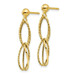 14K Yellow Gold Polished Textured Post Dangle Earrings - (B36-834)