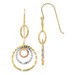 14K Tri-Color Gold wavy Circle Dangle Earrings - (B42-317) 14K Tri-Color Gold wavy Circle Dangle Earrings - (B42-317)