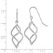 14K White Gold Polished Short Twisted Dangle Earrings - (B42-677)