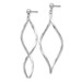 14K White Gold Twisted Post Dangle Earrings - (B43-946)
