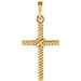 14K Yellow Gold 17.5x11.3mm Rope Cross Pendant - (B15-439) 14K Yellow Gold 17.5x11.3mm Rope Cross Pendant - (B15-439)