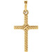 14K Yellow Gold 17.5x11.3mm Rope Cross Pendant - (B15-439) 14K Yellow Gold 17.5x11.3mm Rope Cross Pendant - (B15-439)