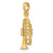 14K Yellow Gold Solid Polished 3-Dimensional Trumpet Pendant - (A83-172) 14K Yellow Gold Solid Polished 3-Dimensional Trumpet Pendant - (A83-172)