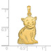 14K Yellow Gold Polished Cat Charm - (A83-176)