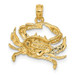 14K Yellow Gold Blue Crab Pendant - (A83-228) 14K Yellow Gold Blue Crab Pendant - (A83-228)
