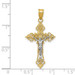 14K Two-tone Gold Medium Lacey-edged INRI Crucifix Pendant - (A83-524) 14K Two-tone Gold Medium Lacey-edged INRI Crucifix Pendant - (A83-524)