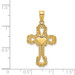 14K Yellow Gold Beaded Cross with Heart Pendant - (A83-632)
