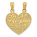 14K Yellow Gold Best Friends Heart Break Apart Pendants - (A83-657)