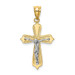 14K Two-tone Gold Crucifix Pendant 34mm length - (A84-481) 14K Two-tone Gold Crucifix Pendant 34mm length - (A84-481)
