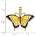 14K Yellow Gold Yellow Acrylic Wings Butterfly Pendant - (A84-784)