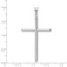 14K White Gold Polished Hollow Cross Pendant 45mm length - (A84-896)