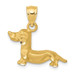 14K Yellow Gold Diamond-cut Dachshund Pendant - (A84-933)