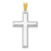 14K Yellow Gold Two-tone Reversible Cross Pendant - (A85-101)