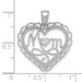 14K White Gold Polished Mom Scallop Heart Pendant - (A85-191) 14K White Gold Polished Mom Scallop Heart Pendant - (A85-191)
