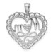 14K White Gold Polished Mom Scallop Heart Pendant - (A85-191) 14K White Gold Polished Mom Scallop Heart Pendant - (A85-191)