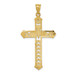 14K Two-tone Gold Two-tone with Yellow Polished Diamond-cut Dove Cross Pendant - (A85-657)