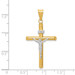 14k Two Tone Gold Polished Jesus Crucifix Pendant - (A85-676)