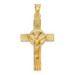 14K Yellow Gold Polished Satin and Diamond-cut Crucifix Pendant 40.5mm length - (A85-921) 14K Yellow Gold Polished Satin and Diamond-cut Crucifix Pendant 40.5mm length - (A85-921)