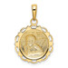 14K Yellow Gold Polished Angel Cherub On Round Scallop Frame Pendant - (A85-950) 14K Yellow Gold Polished Angel Cherub On Round Scallop Frame Pendant - (A85-950)