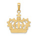 14K Yellow Gold Rhodium Crown Pendant - (A86-492) 14K Yellow Gold Rhodium Crown Pendant - (A86-492)