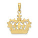14K Yellow Gold Rhodium Crown Pendant - (A86-492) 14K Yellow Gold Rhodium Crown Pendant - (A86-492)