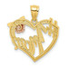 14K Two-tone Gold and Rhodium #1 Mom Heart Pendant - (A87-334)