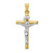 14K Two-tone Gold INRI Crucifix Pendant 42mm length - (A87-483) 14K Two-tone Gold INRI Crucifix Pendant 42mm length - (A87-483)