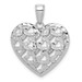 14K White Gold Diamond-cut Heart Pattern On Heart Charm Pendant - (A92-294) 14K White Gold Diamond-cut Heart Pattern On Heart Charm Pendant - (A92-294)