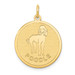 14K Yellow Gold Poodle Disc Charm Pendant - (A98-684)