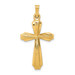 14K Yellow Gold Textured and Polished Passion Cross Pendant - (B11-120)