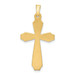 14K Yellow Gold Textured and Polished Passion Cross Pendant - (B11-120)