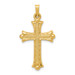 14K Yellow Gold Hollow Fleur De Lis Cross Pendant - (B11-519) 14K Yellow Gold Hollow Fleur De Lis Cross Pendant - (B11-519)