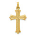 14K Yellow Gold Hollow Fleur De Lis Cross Pendant - (B11-519) 14K Yellow Gold Hollow Fleur De Lis Cross Pendant - (B11-519)