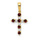14K Yellow Gold 1/4-Carat Garnet & Diamond Accent Cross Pendant - (B14-167) 14K Yellow Gold 1/4-Carat Garnet & Diamond Accent Cross Pendant - (B14-167)
