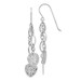 Dangle Textured Hearts Earrings 14K White Gold - French Wire - (B40-935)