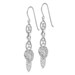 Dangle Textured Hearts Earrings 14K White Gold - French Wire - (B40-935)