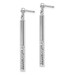 14k White Gold Polished and Diamond-cut Bar Dangle Post Earrings - (B42-520)