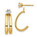 14K Yellow Gold Yellow Gold Polished with CZ Stud Earrings Jackets - (B43-760)