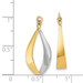 14K Yellow Gold Polished & Rhodium Reversible Dangle Earrings Jackets - (B43-766)