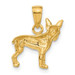 14K Yellow Gold Chihuahua Dog Pendant - (A83-245)