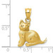 14K Yellow Gold Cat Charm - (A83-443)