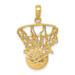 14K Yellow Gold Swoosh Basketball and Net Pendant - (A83-529) 14K Yellow Gold Swoosh Basketball and Net Pendant - (A83-529)
