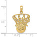14K Yellow Gold Swoosh Basketball and Net Pendant - (A83-529) 14K Yellow Gold Swoosh Basketball and Net Pendant - (A83-529)