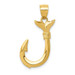 14K Yellow Gold Whale Tail Hook Pendant - (A84-452) 14K Yellow Gold Whale Tail Hook Pendant - (A84-452)